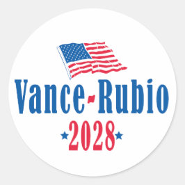 Vance Rubio 2028 (Flagge) Runder Aufkleber