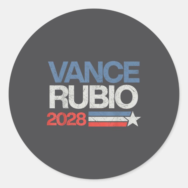 Vance Rubio 2028 President Jd Vance Marco Rubio Us Runder Aufkleber (Vorderseite)