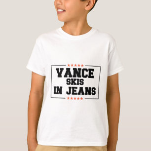 Vance Skifahren in Jeans Lustiges Skifahren Anti J T-Shirt