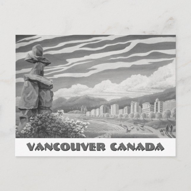Vancouver Art Postcard Vancouver Inukshuk Cards Postkarte (Vorderseite)