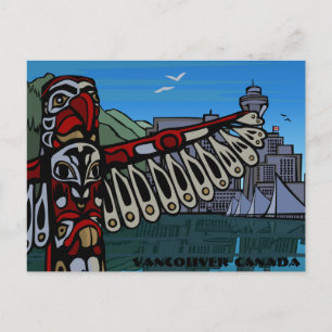 Vancouver Art Postcard Vancouver Totem Pole Cards Postkarte
