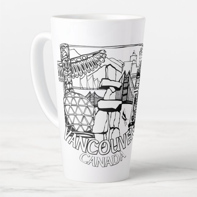 Vancouver BC Canada Coffee Cups Tasse & Brillen (Linke Ecke)