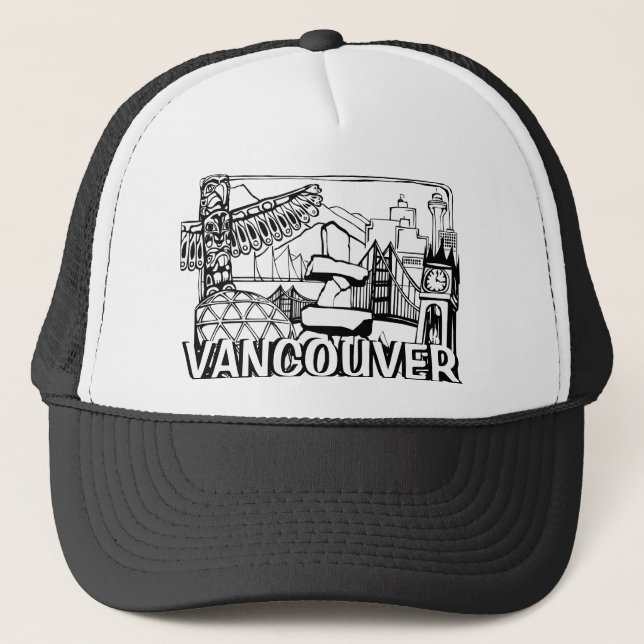 Vancouver BC Caps Souvenir Trucker Caps & Hats Truckerkappe (Vorderseite)