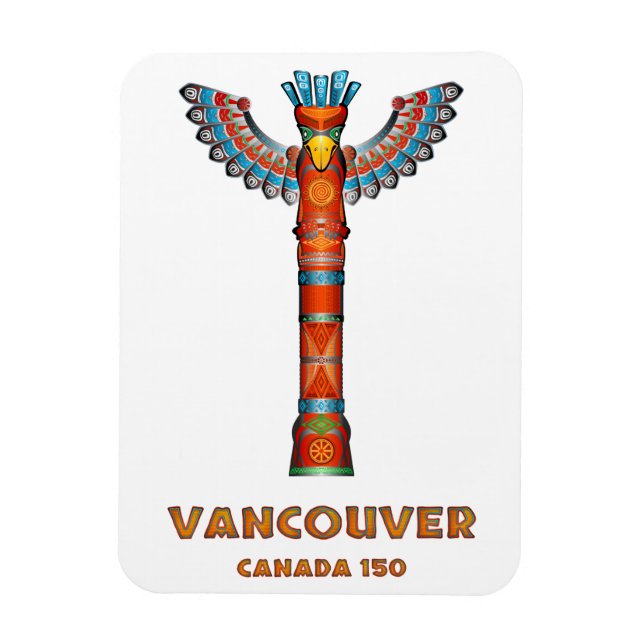 Vancouver (BC) Kanada - Totem Pole Magnet (Vertikal)