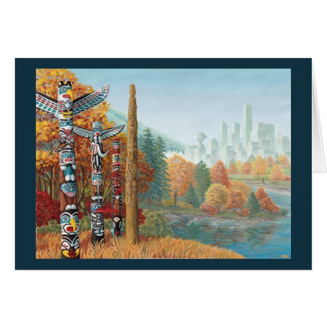 Vancouver BC Souvenir Cards Totem Pole Art Cards (Vorderseite (Horizontal))