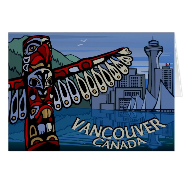 Vancouver BC Souvenir Cards Totem Pole Art Cards (Vorderseite (Horizontal))