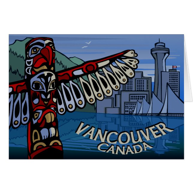 Vancouver BC Souvenir Cards Totem Pole Art Cards (Vorderseite (Horizontal))