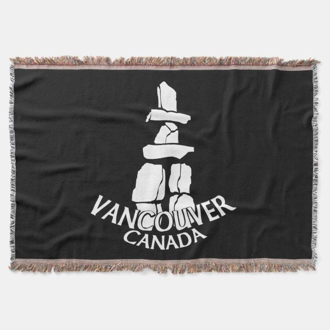 Vancouver Blanket Vancouver Inukshuk Souvenir Gesc Decke (Vorderseite)