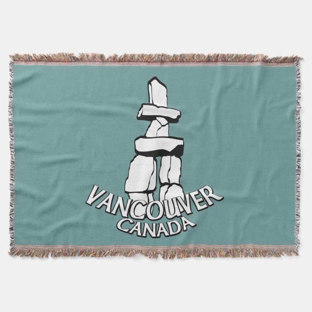 Vancouver Blanket Vancouver Inukshuk Souvenir Gesc Decke (Vorderseite)