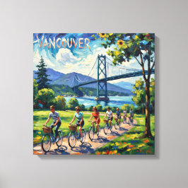 Vancouver Bridge und Seawall Szene Leinwand