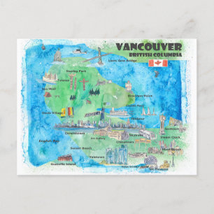 Vancouver British Columbia Kanada Reise Feiertagspostkarte