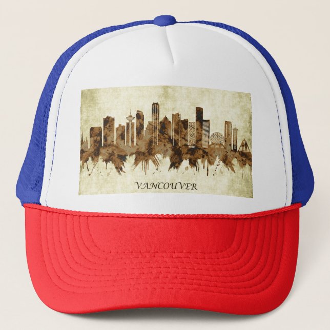 Vancouver Canada Cityscape Truckerkappe (Vorderseite)