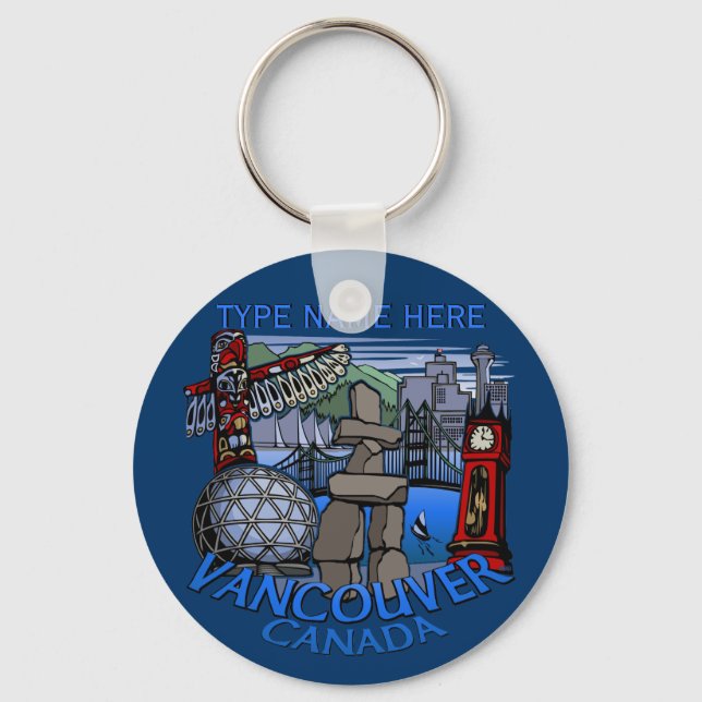 Vancouver Canada Key Chain Personalisiert Souvenir Schlüsselanhänger (Vorderseite)