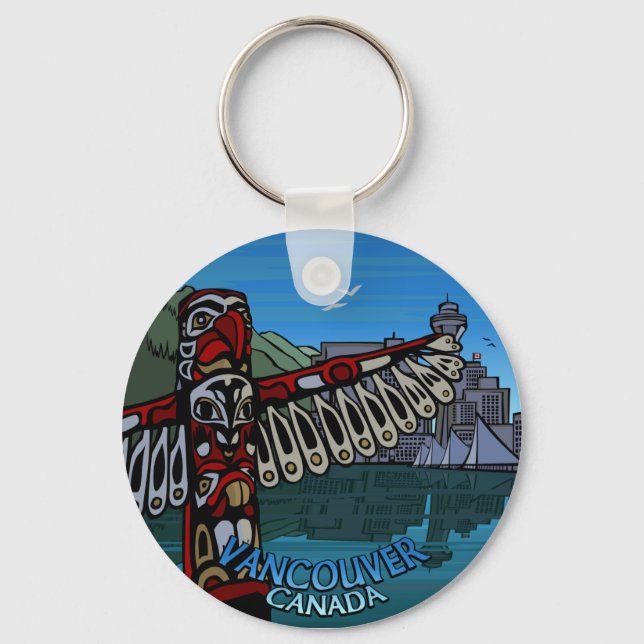 Vancouver Canada Key Chain Totem Pole Souvenirs Schlüsselanhänger (Vorderseite)