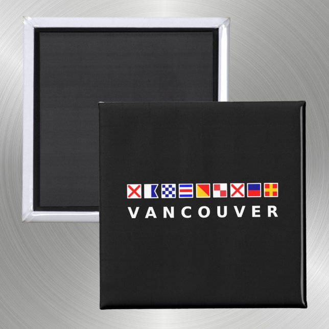 Vancouver Canada Nautic Sailing Flags Dunkle Farbe Magnet (Von Creator hochgeladen)