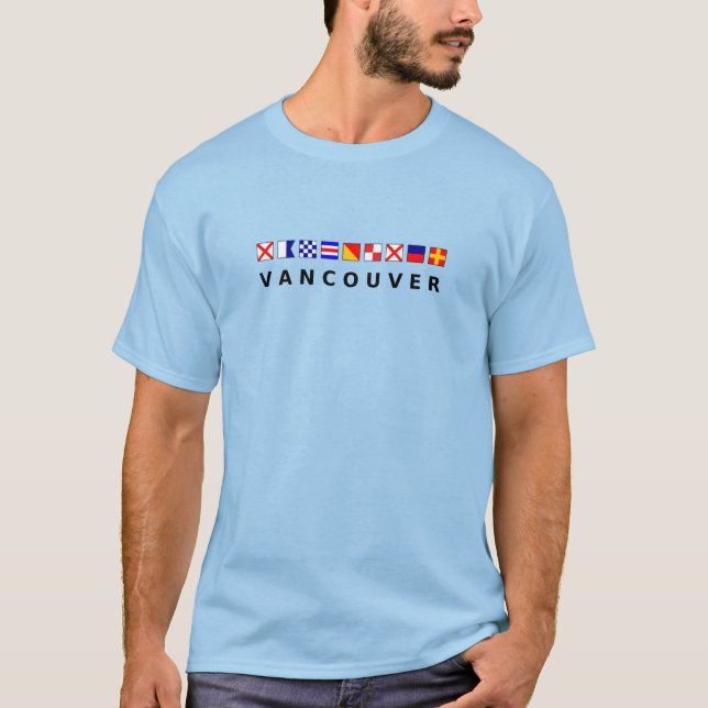 Vancouver Canada Nautic Sailing Flags - Farbe T-Shirt (Vorderseite)