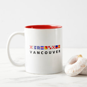 Vancouver Canada Nautic Sailing Flags - Farbe Zweifarbige Tasse