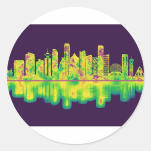 Vancouver Canada Skyline Runder Aufkleber