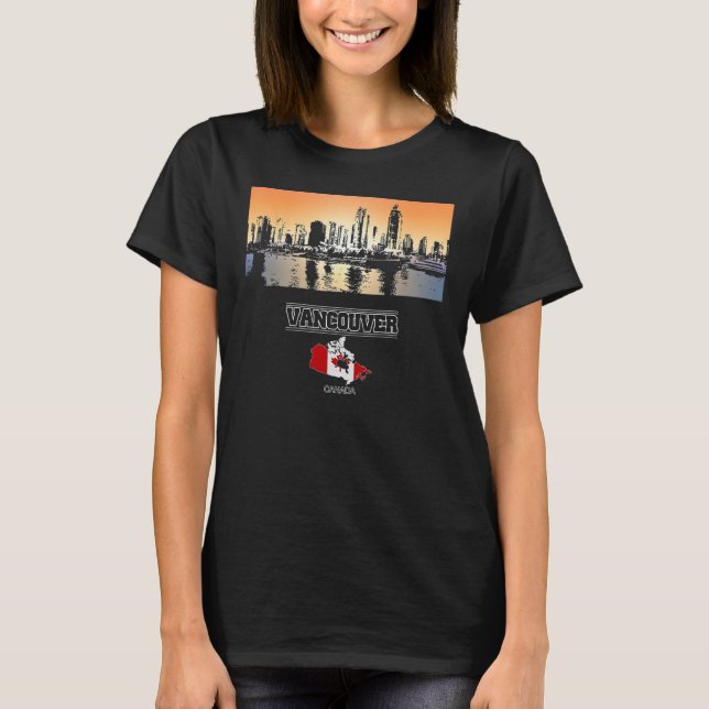 Vancouver canada Skyline Urlaub Souvenir Stadt T-Shirt (Vorderseite)