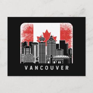 Vancouver Canada Skyline Vintag Flag Postkarte