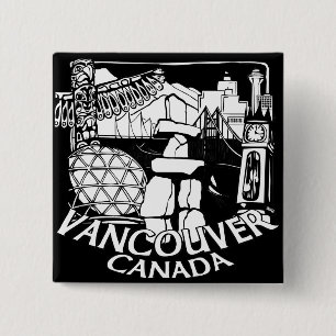 Vancouver Canada Souvenir Buttons Gastown Art Gesc