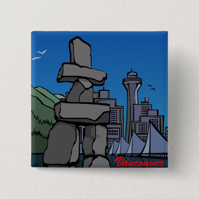 Vancouver Canada Souvenir Buttons Sehenswürdigkeit (Vorderseite)