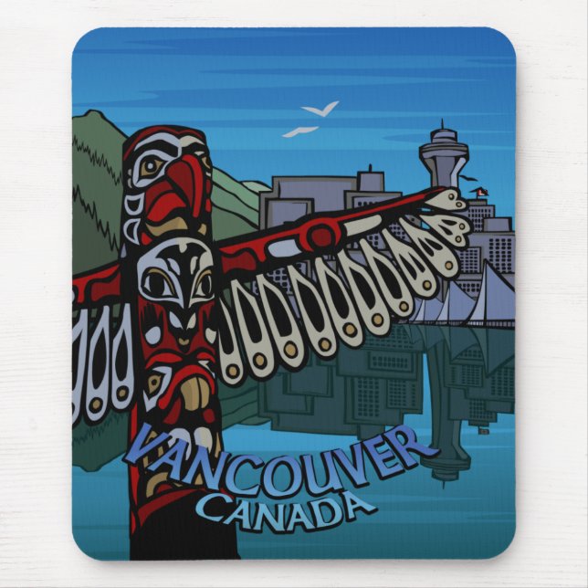 Vancouver Canada Souvenir Mouse Pad Totem Pole Art Mousepad (Vorne)