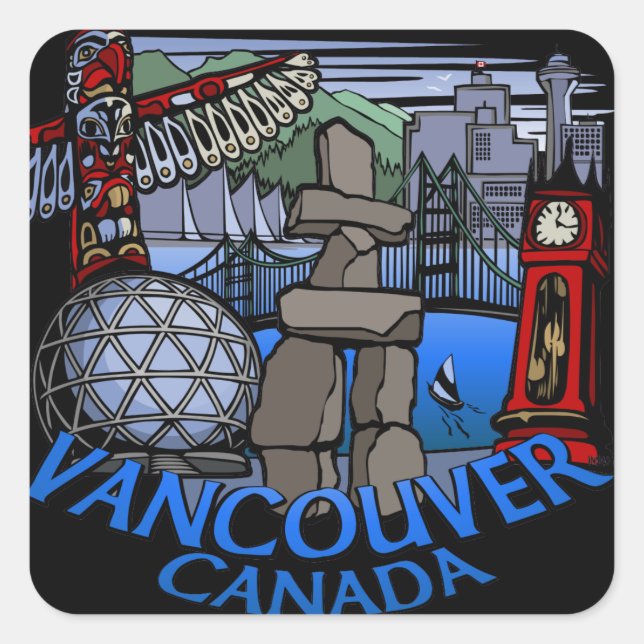 Vancouver Canada Stickers Sehenswürdigkeit Souveni (Vorderseite)