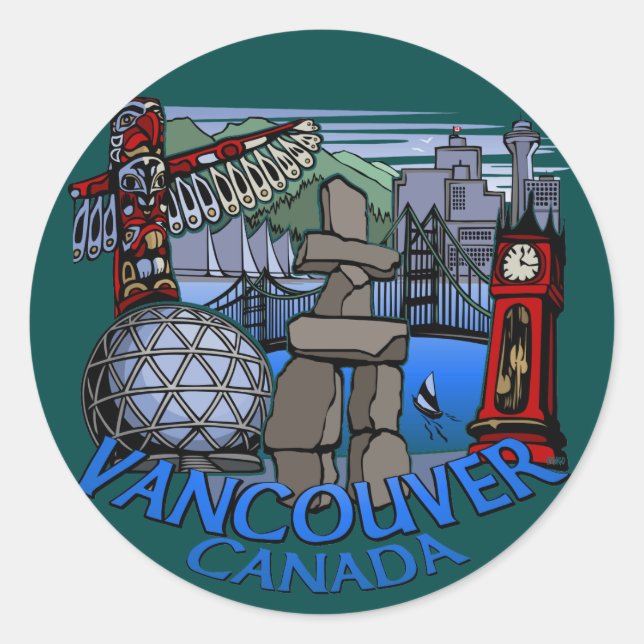 Vancouver Canada Stickers Totem Pole Sehenswürdigk (Vorderseite)