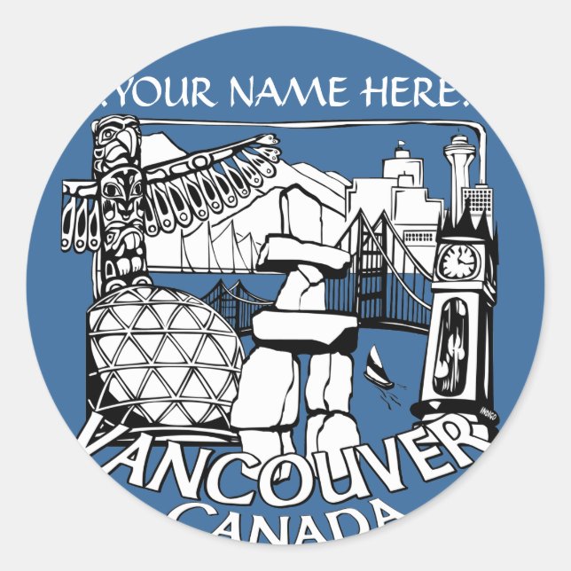 Vancouver Canada Stickers Totem Pole Sehenswürdigk (Vorderseite)