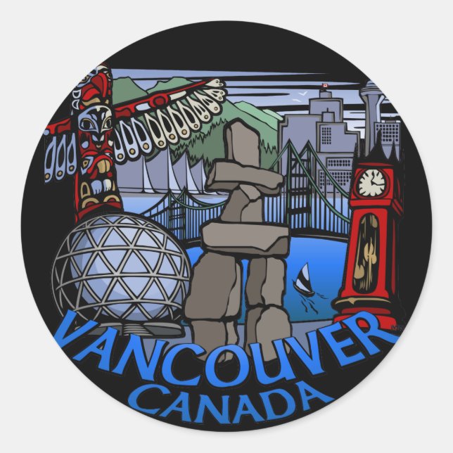 Vancouver Canada Stickers Totem Pole Sehenswürdigk (Vorderseite)