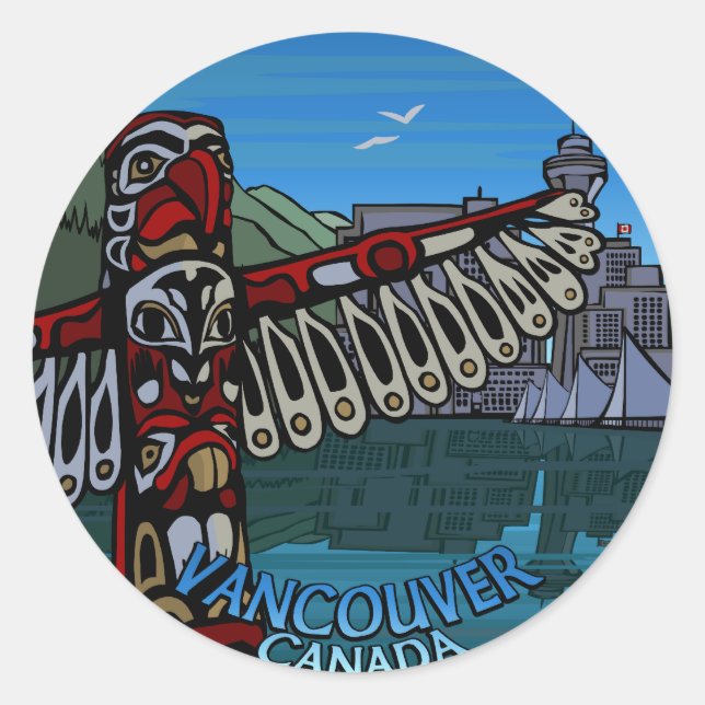 Vancouver Canada Stickers Totem Pole Sehenswürdigk (Vorderseite)