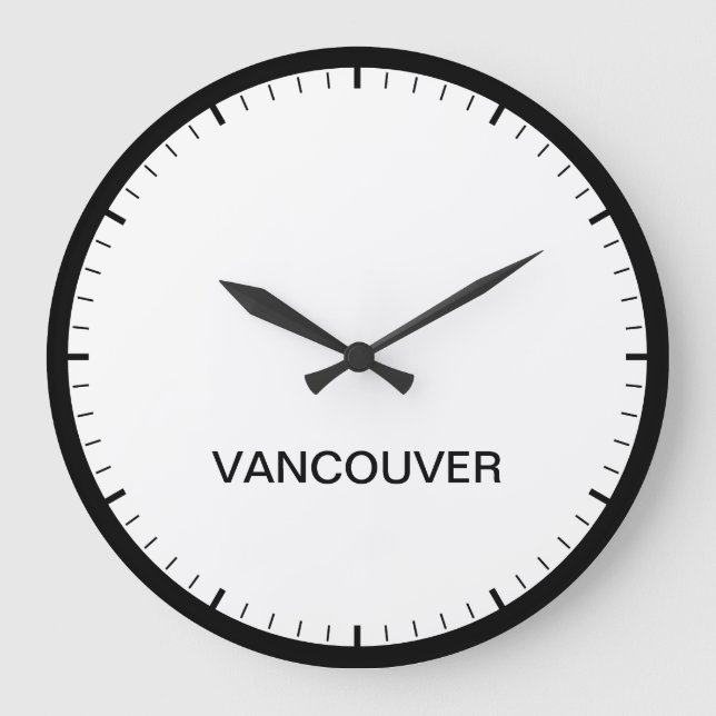 Vancouver Canada Time Zone Newsroom-Uhr Große Wanduhr (Vorderseite)