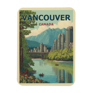 Vancouver Canada Travel Art Vintag Magnet