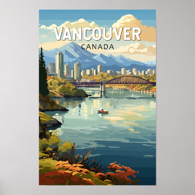 Vancouver Canada Travel Art Vintag Poster (Vorne)