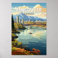 Vancouver Canada Travel Art Vintag