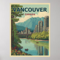 Vancouver Canada Travel Art Vintag