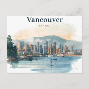 Vancouver Canada Travel Art Vintag Postkarte