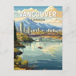 Vancouver Canada Travel Art Vintag Postkarte