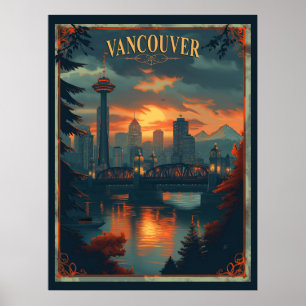 Vancouver, Canada Vintage Travel Poster