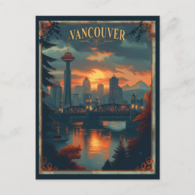Vancouver, Canada Vintage Travel Postkarte (Vorderseite)