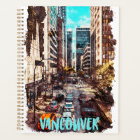 Vancouver Canada Vintage Travel Skyline