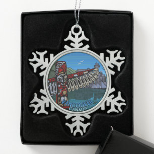 Vancouver Canada Weihnachtsschmuck Personalisiert Schneeflocken Zinn-Ornament