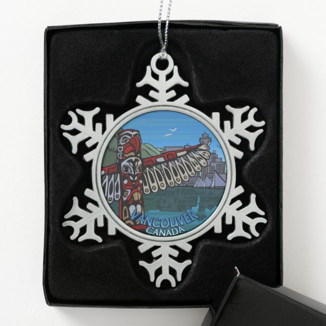 Vancouver Canada Weihnachtsschmuck Personalisiert Schneeflocken Zinn-Ornament (Box)