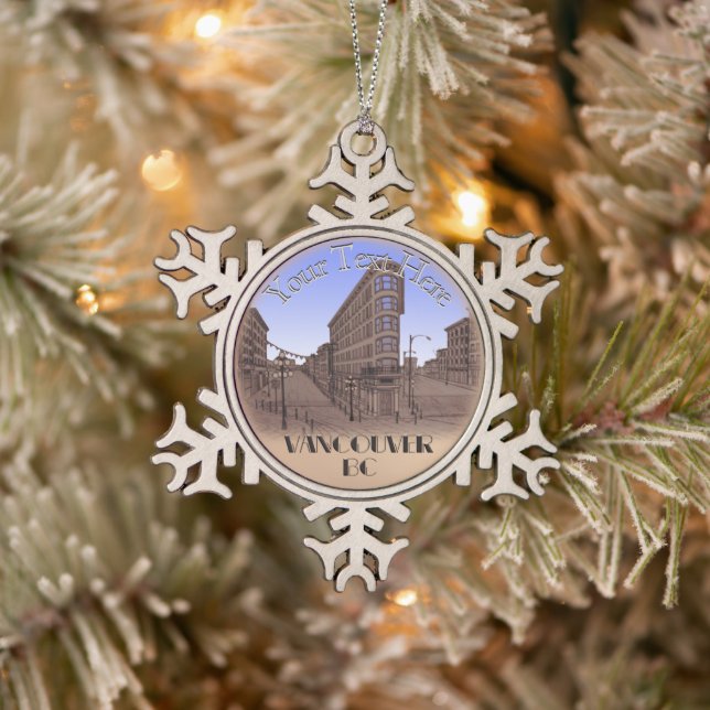 Vancouver Canada Weihnachtsschmuck Personalisiert Schneeflocken Zinn-Ornament (Baum)