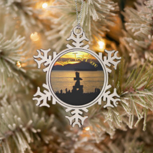 Vancouver Canada Weihnachtsschmuck Personalisiert Schneeflocken Zinn-Ornament