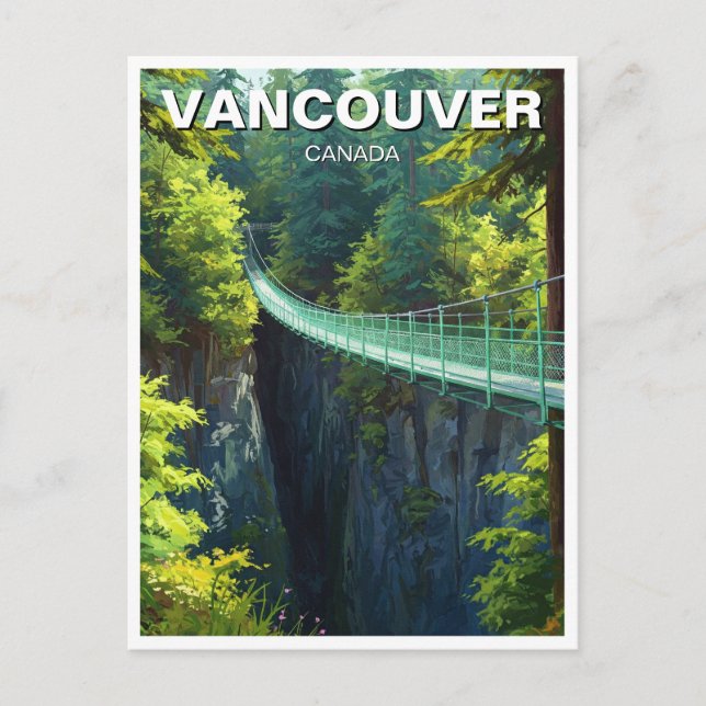 Vancouver Capilano Suspension Bridge Travel Postkarte (Vorderseite)