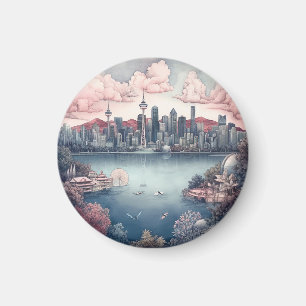 Vancouver City Kanada Reise Malerei  Magnet