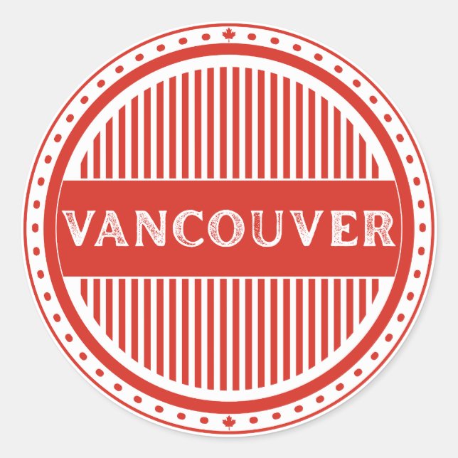 Vancouver City Pride Emblem – Canadian Identity Runder Aufkleber (Vorderseite)