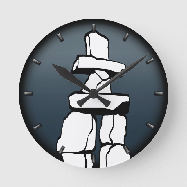 Vancouver Clock Ohrs Decor First Nations Clock Runde Wanduhr (Vorderseite)